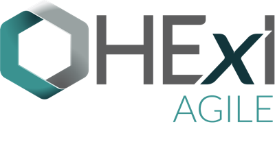 HExI logo landscape 3D light background